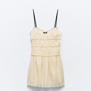 Zara little bow textured dress - size large